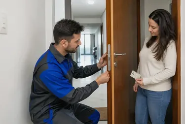 Chaveiro utilizando ferramentas para abrir uma porta em Palmas.